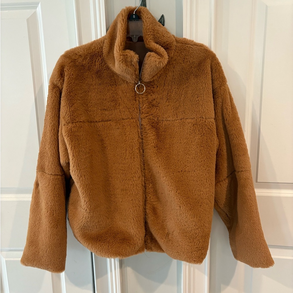 Chic Brown Faux Fur Jacket